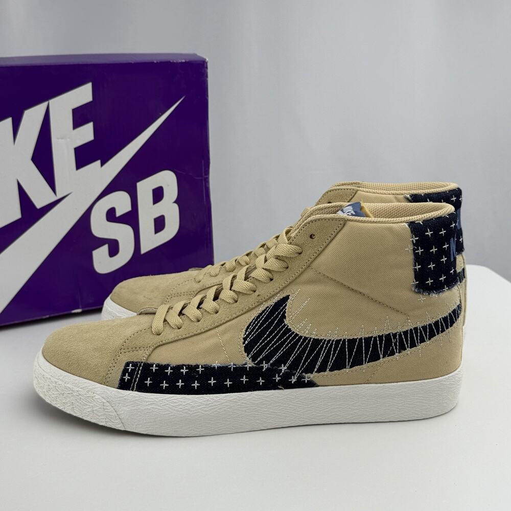 Nike SB Zoom Blazer Mid PRM Sashiko Sesame Mystic Navy CT0715-200 Size 11.5 - Picture 4 of 11